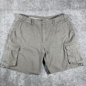 Big Dog Shorts Men's XL Beige Cargo Cotton Adjustable Waist Dad Outdoor BBQ
